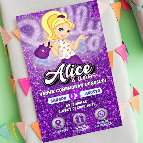 Convite Interativo Polly Pocket