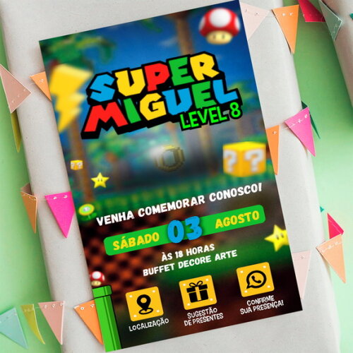 Convite Interativo Super Mário Bros