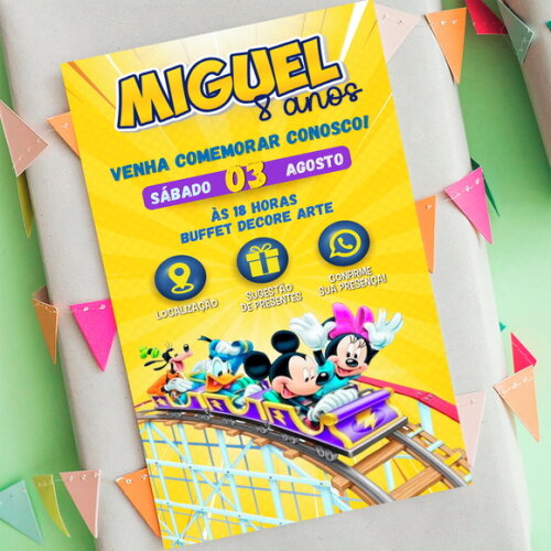 Convite Interativo Turma do Mickey