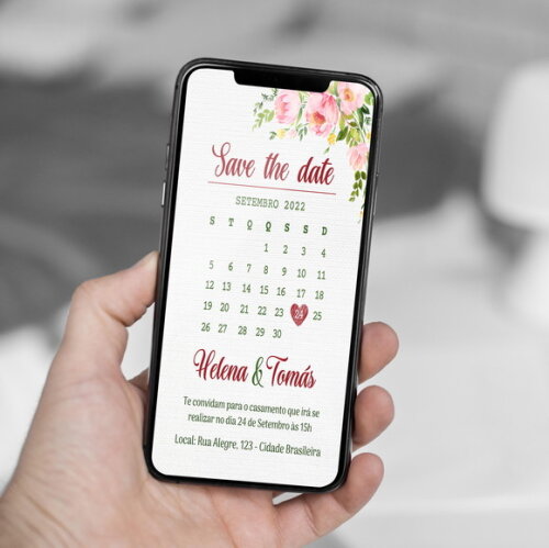 Salve a Data - Save The Date Casamento Calendário