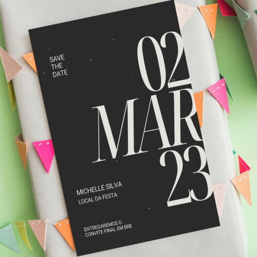 Save The Date Digital Feminino Divertido Minimalista