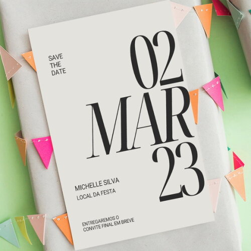 Save The Date Digital Feminino Divertido Minimalista