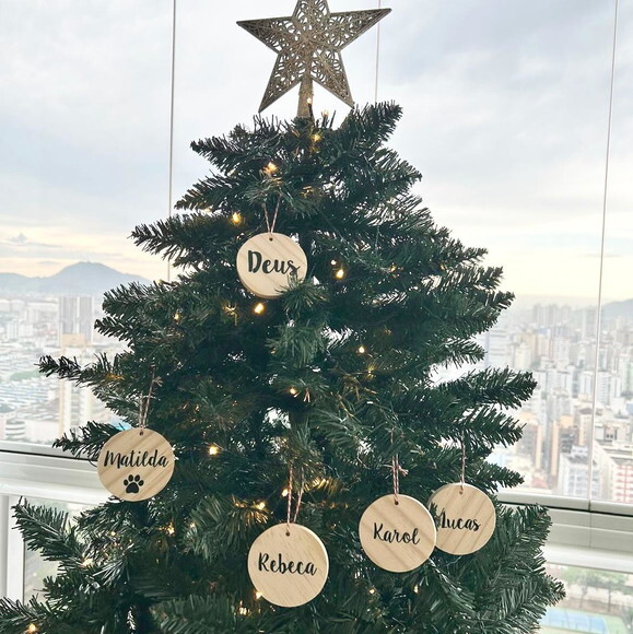 Bolinha de Natal com Nome do Cachorro ou Gato com Patinha