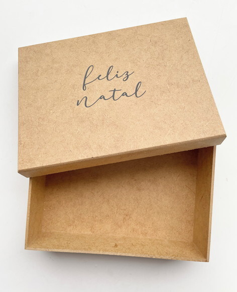 Caixa para Presente de Natal em Madeira 20cmx15cm