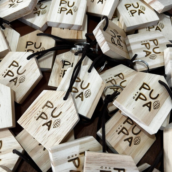 Chaveiro de Madeira Pinus Personalizado Ideal p/ Arquitetos