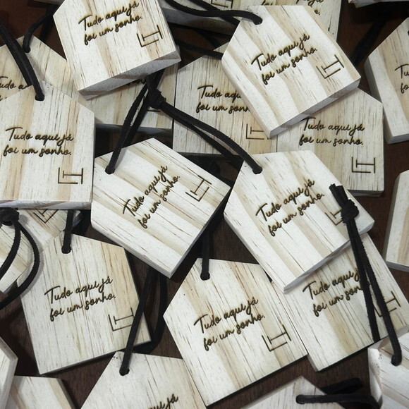 Chaveiro de Madeira Pinus Personalizado Ideal p/ Arquitetos