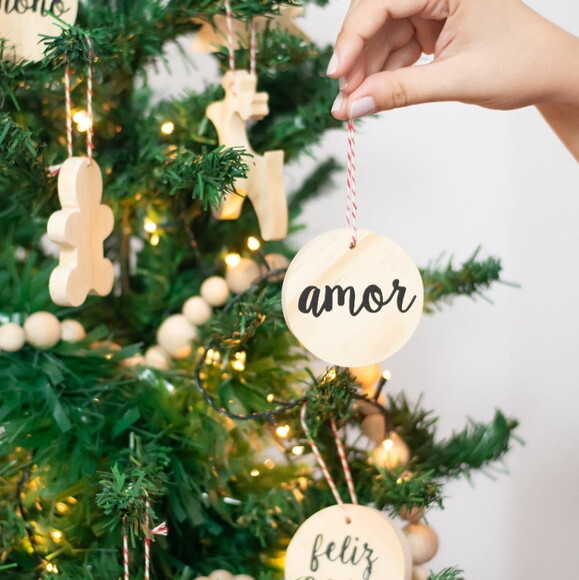 Kit de Bolinha de Natal Pinus Personalizada