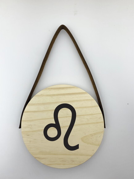 Quadro Placa Redonda Signo Leão 14cm