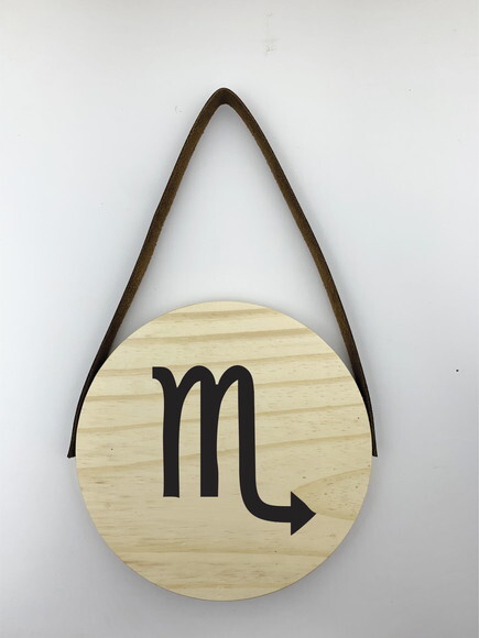 Quadro Placa Redonda Signo Escorpião 14cm