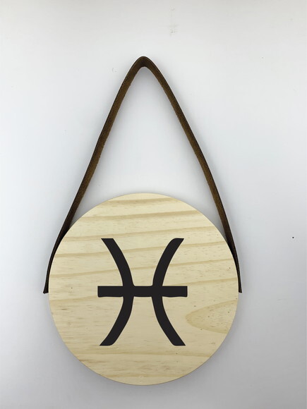 Quadro Placa Redonda Signo Peixes 14cm