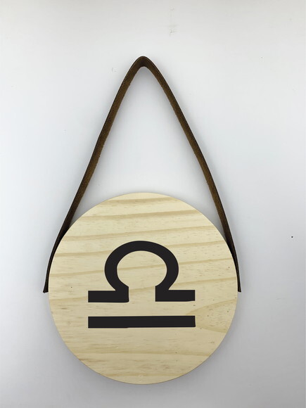 Quadro Placa Redonda Signo Libra 14cm