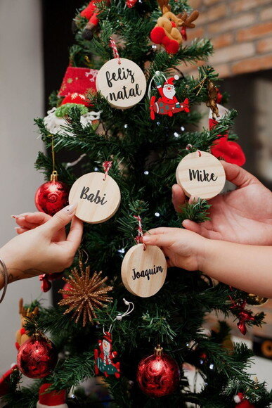 Bola Enfeite de Natal Pinus Personalizada