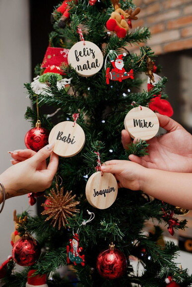 Bola Enfeite de Natal Pinus Personalizada(link Personalizado