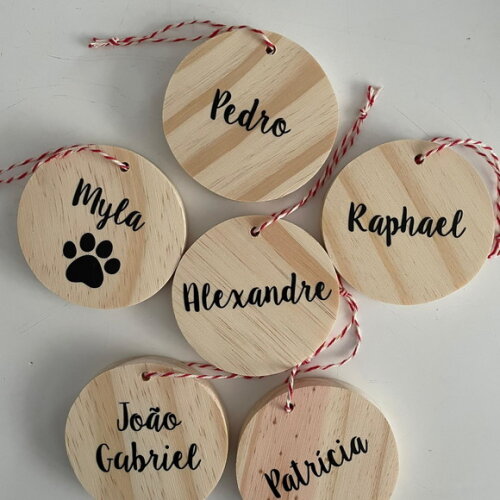 Bola Enfeite de Natal Pinus Personalizada