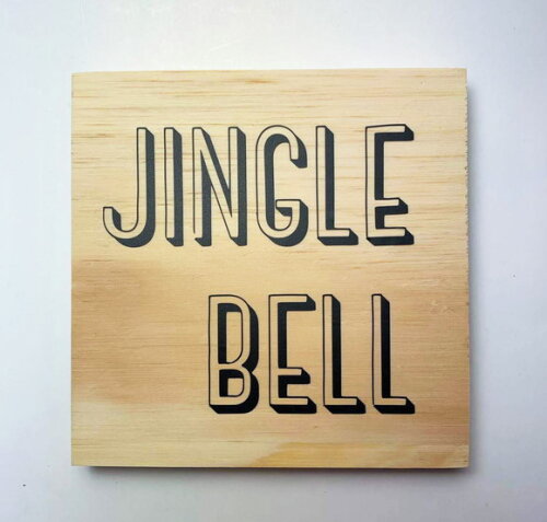 Placa Jingle Bell Natal em Pinus