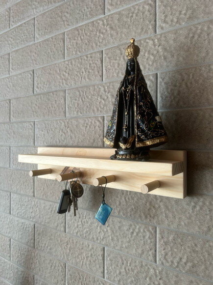 Prateleira Porta Chave de Pinus 40cm