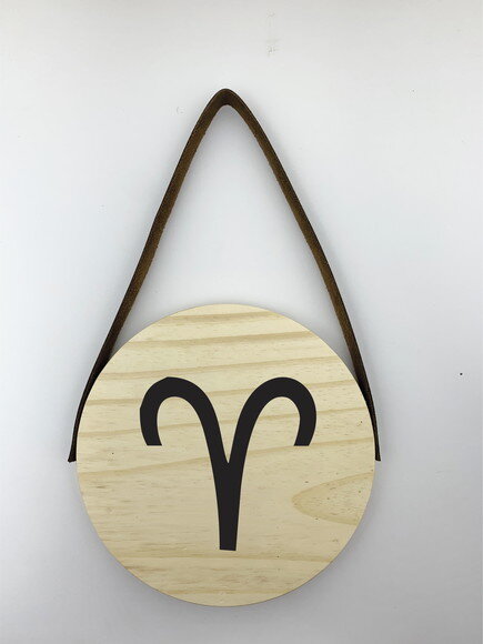 Quadro Placa Redonda Signo Áries 14cm