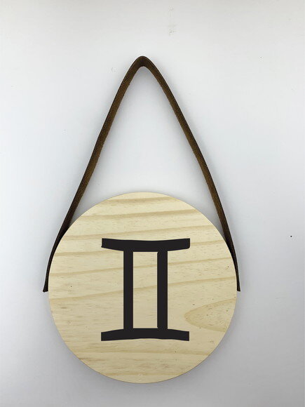 Quadro Placa Redonda Signo Gêmeos 14cm