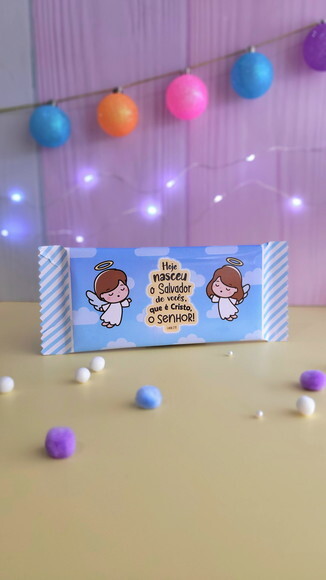 Adesivo para Barra de Chocolate 90g - Natal Cristão