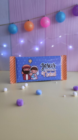 Adesivo para Barra de Chocolate 90g - Natal Cristão