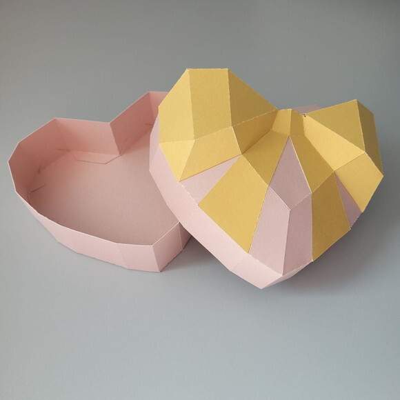 Caixa Coração 3d em Estilo Low Poly