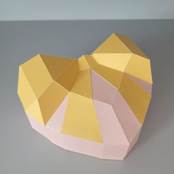 Caixa Coração 3d em Estilo Low Poly