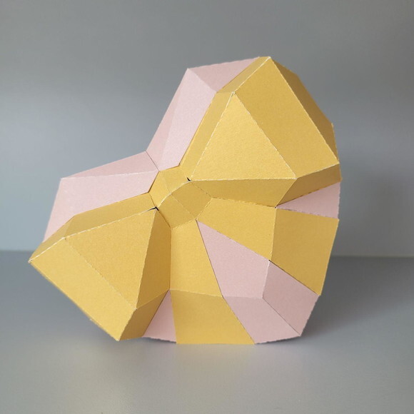 Caixa Coração 3d em Estilo Low Poly