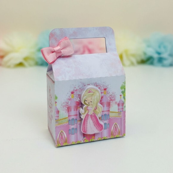 Caixa Mala / Maletinha com Alça e Aplique 3d - Princesas