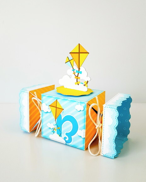 Caixa Meia Bala com Apliques 3d - Festa Pipa
