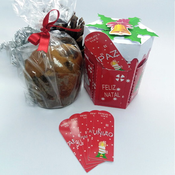 Caixa Mini Panetone / Chocotone - Desejos de Natal