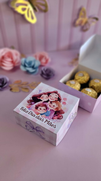 Caixa para 4 Doces - Dia das Mães