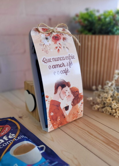 Capinha para Sachê de Café - Dia dos Namorados - Cristão
