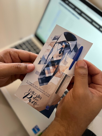 Card com Caneta - Dia dos Pais - Cristão