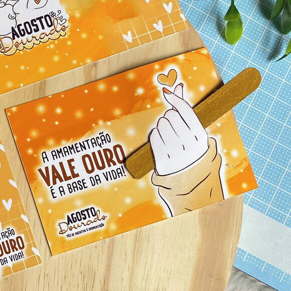 Card com Mini Lixa - Agosto Dourado