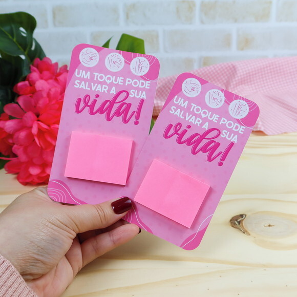 Card com Post-it - Outubro Rosa