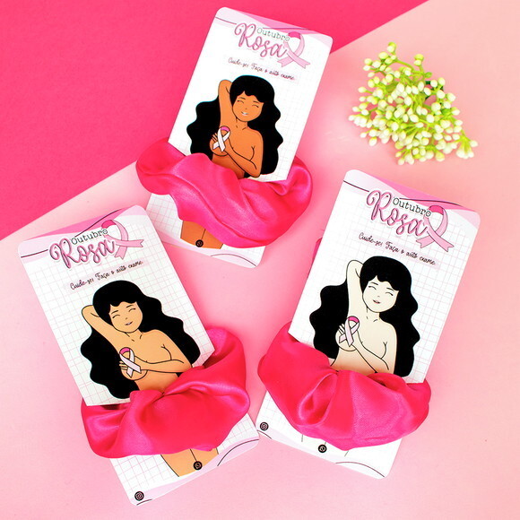 Card com Xuxinha Scrunchie - Outubro Rosa