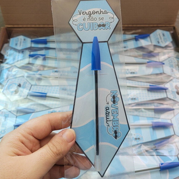 Card Gravata com Caneta - Novembro Azul