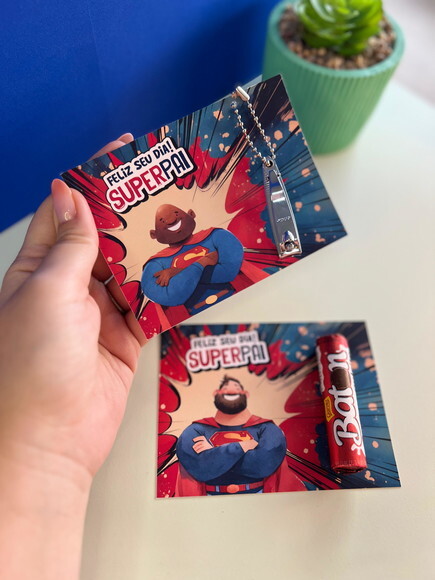 Cartão / Card para Mimos - Dia dos Pais - Super Herói