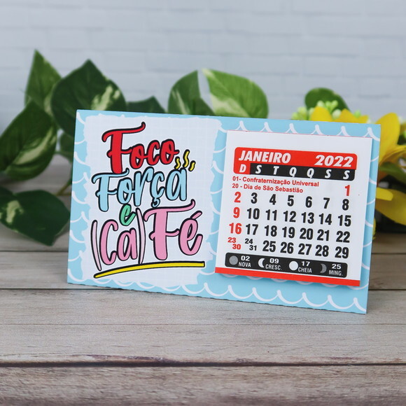 Mini Calendário de Mesa 2026 - Frases Motivacionais
