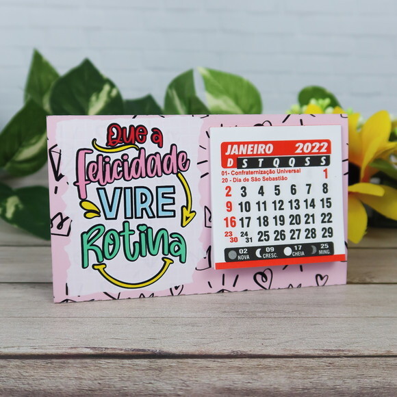 Mini Calendário de Mesa 2026 - Frases Motivacionais