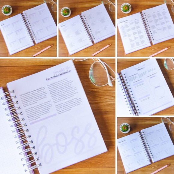 Planner Empreendedora com Planejador de Conteúdo Infinito