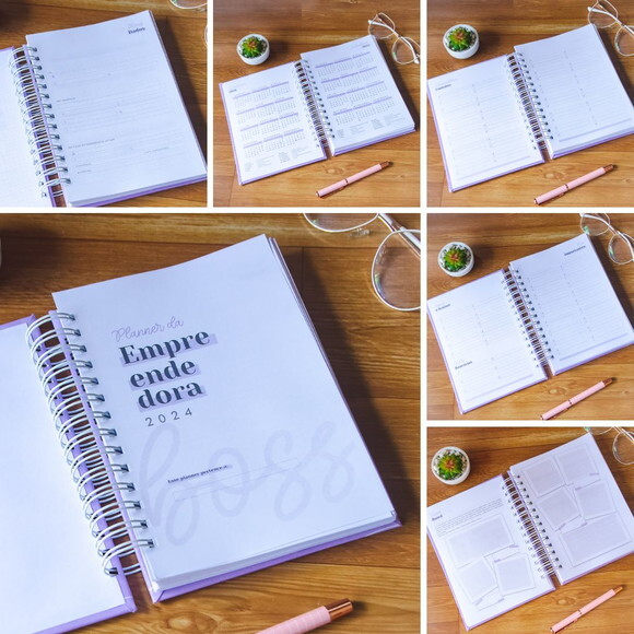 Planner Empreendedora com Planejador de Conteúdo Infinito