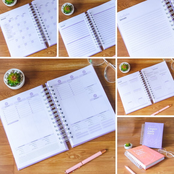 Planner Empreendedora com Planejador de Conteúdo Infinito