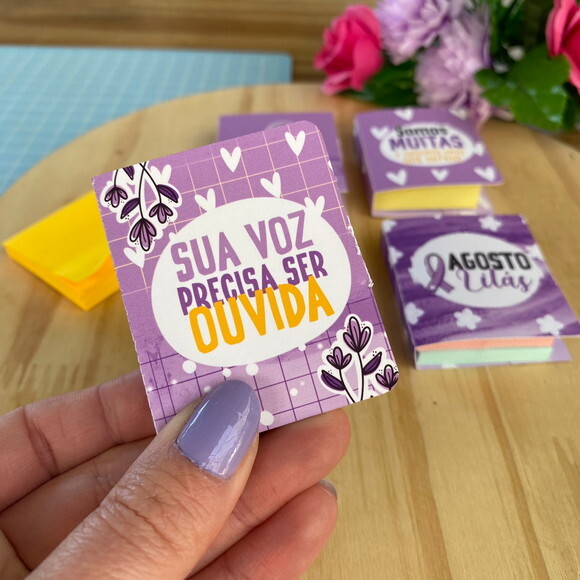 Post-it Personalizado (mini Bloquinho) - Agosto Lilás