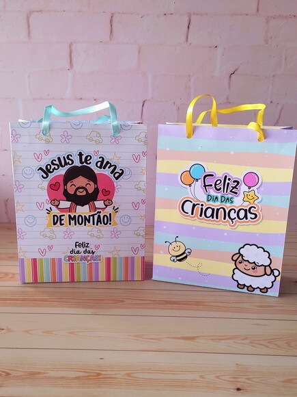 Sacolinha para Presente - Dia das Crianças - Cristão