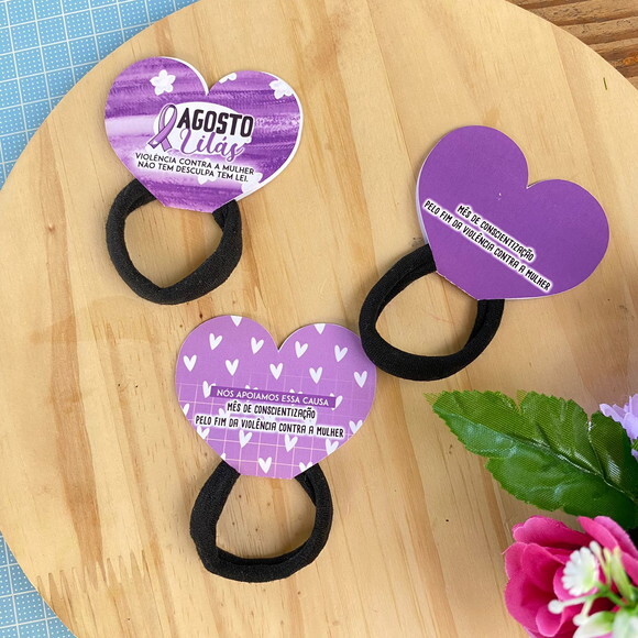 Tag para Xuxinha ou Laço de Cabelo - Agosto Lilás