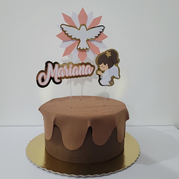 Topo de Bolo - Primeira Eucaristia - Batizado - Menina