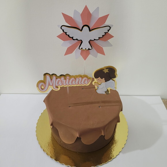 Topo de Bolo - Primeira Eucaristia - Batizado - Menina