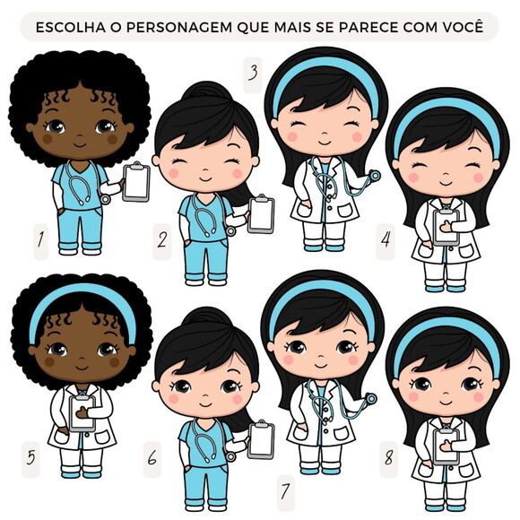 Topo de Bolo Médica / Enfermeira
