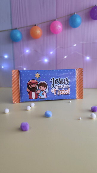 Barra de Chocolate 90g com Capa Personalizada Natal Cristão